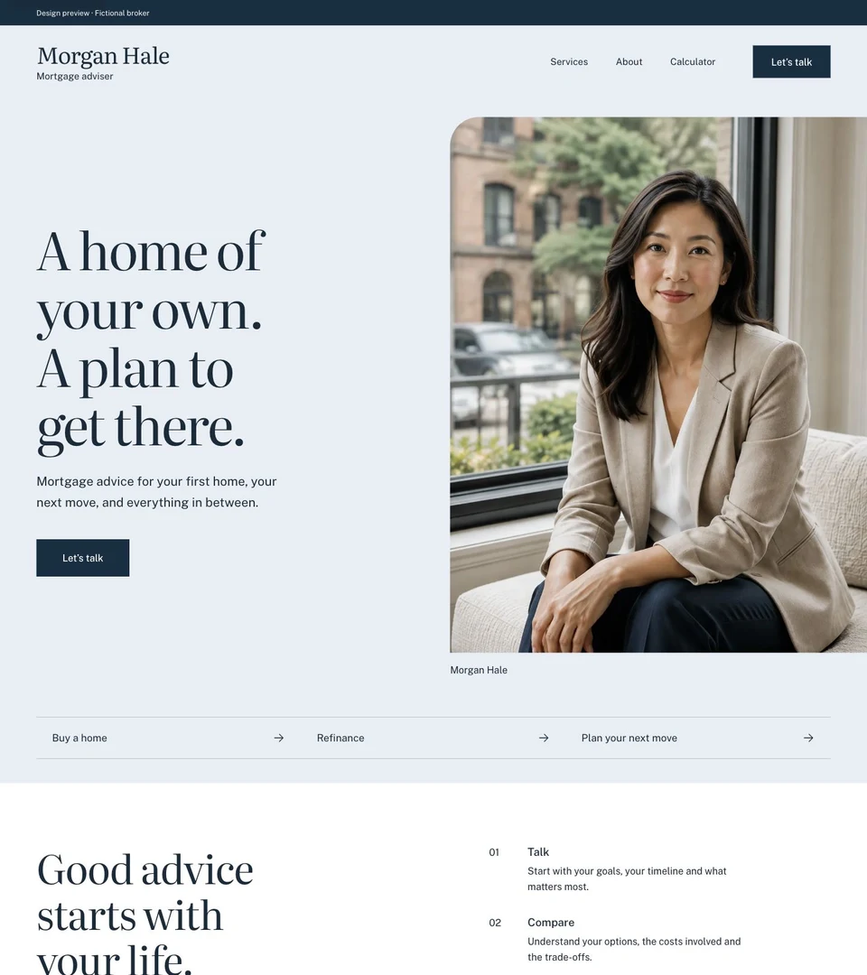 The Adviser mortgage website design