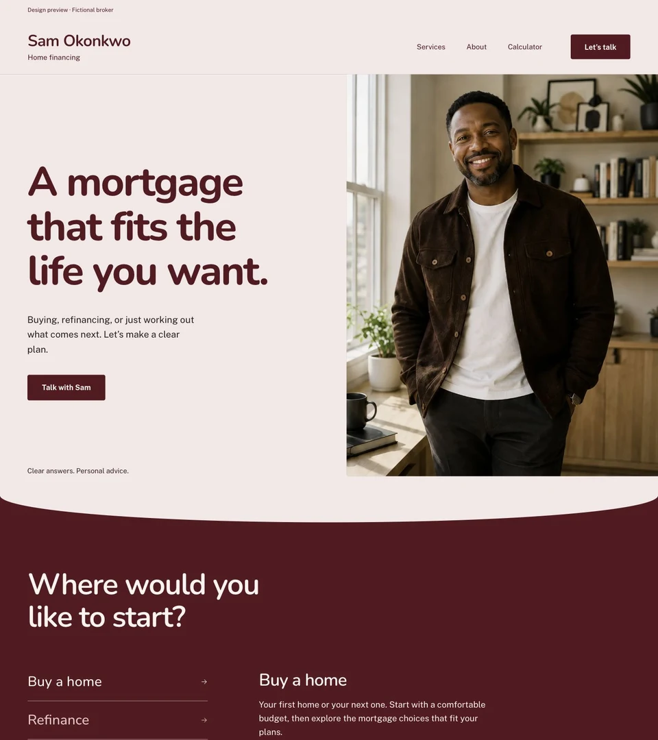 The Neighbour mortgage website design